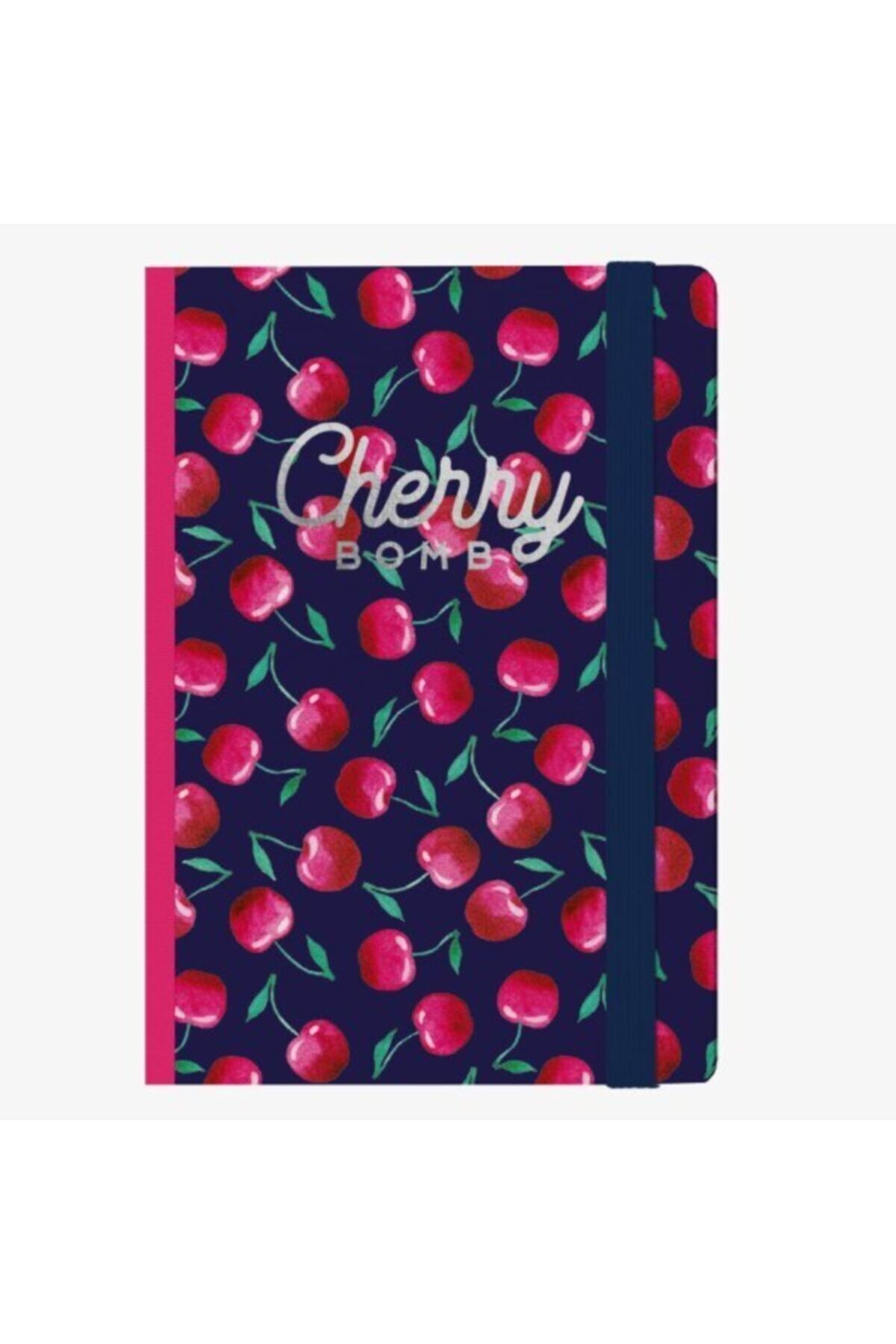 Çizgili Defter Cherry Bomb Medium Kalin Kapak