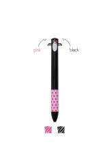 iki Renkli Tukenmez Kalem Black&pink Penguen