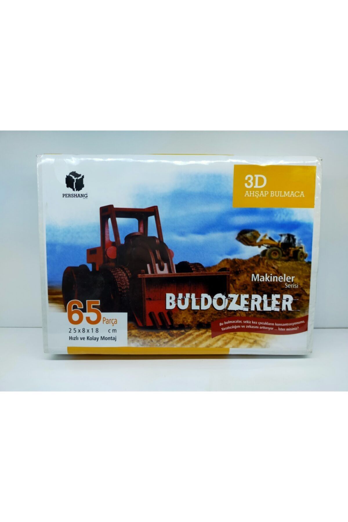 Ahşap Buldozer 3 Boyutlu Yapboz 65 Parça