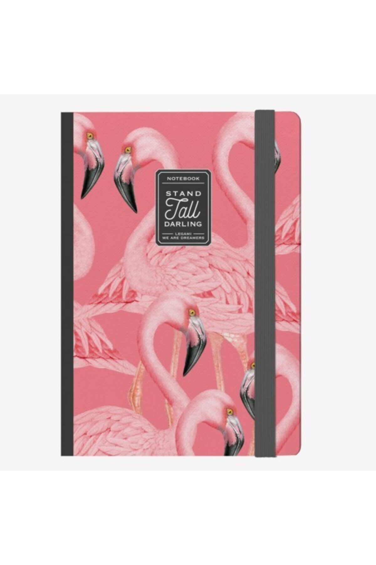 Çizgili Defter Flamingo Medium