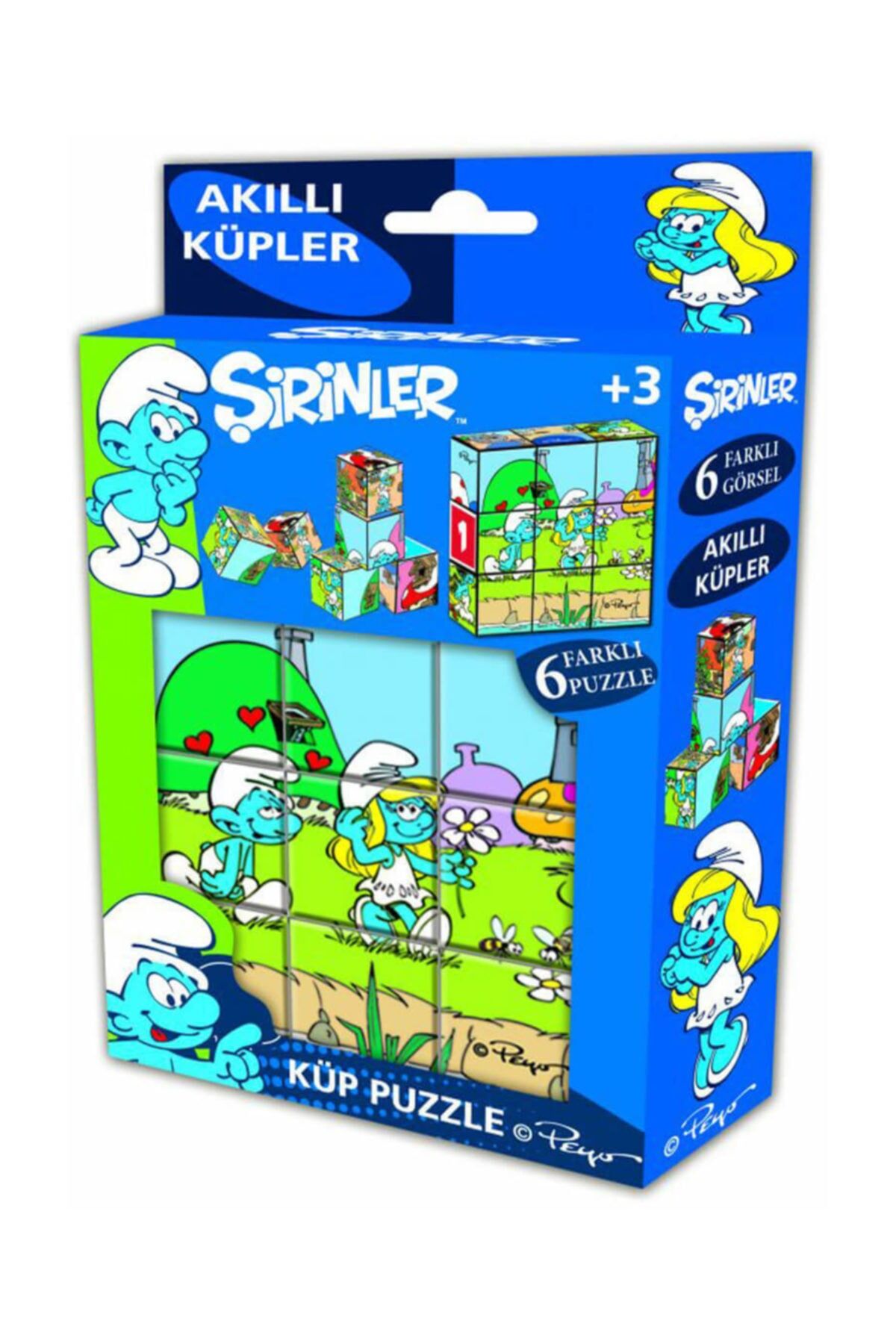 Şirinler 9 Lu Küp Puzzle /