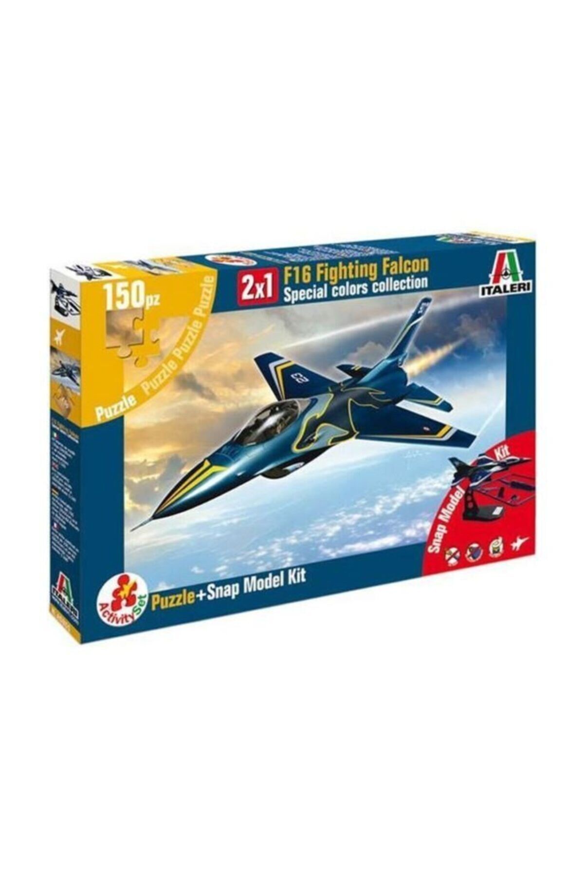 Italeri 1:100 F-16a Fighting Falcon + Puzzle + Cards As851