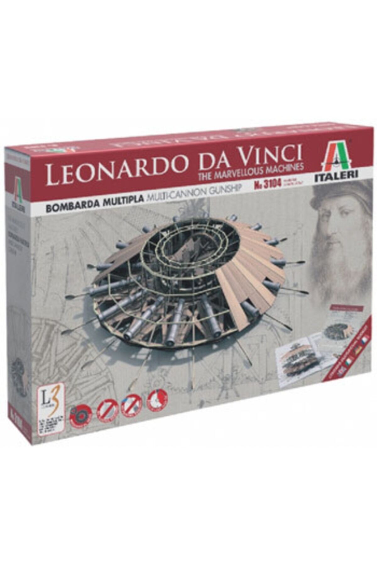 Italeri Leonardo Da Vinci - Multi Cannon Gunship Maket